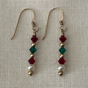 Elegant Gold and Multicolor Dangle Earrings